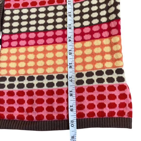 Talbots L Pet Vtg Y2K Retro Style Polka Dot & Striped Cardigan Cotton-Cashmere - Picture 13 of 16